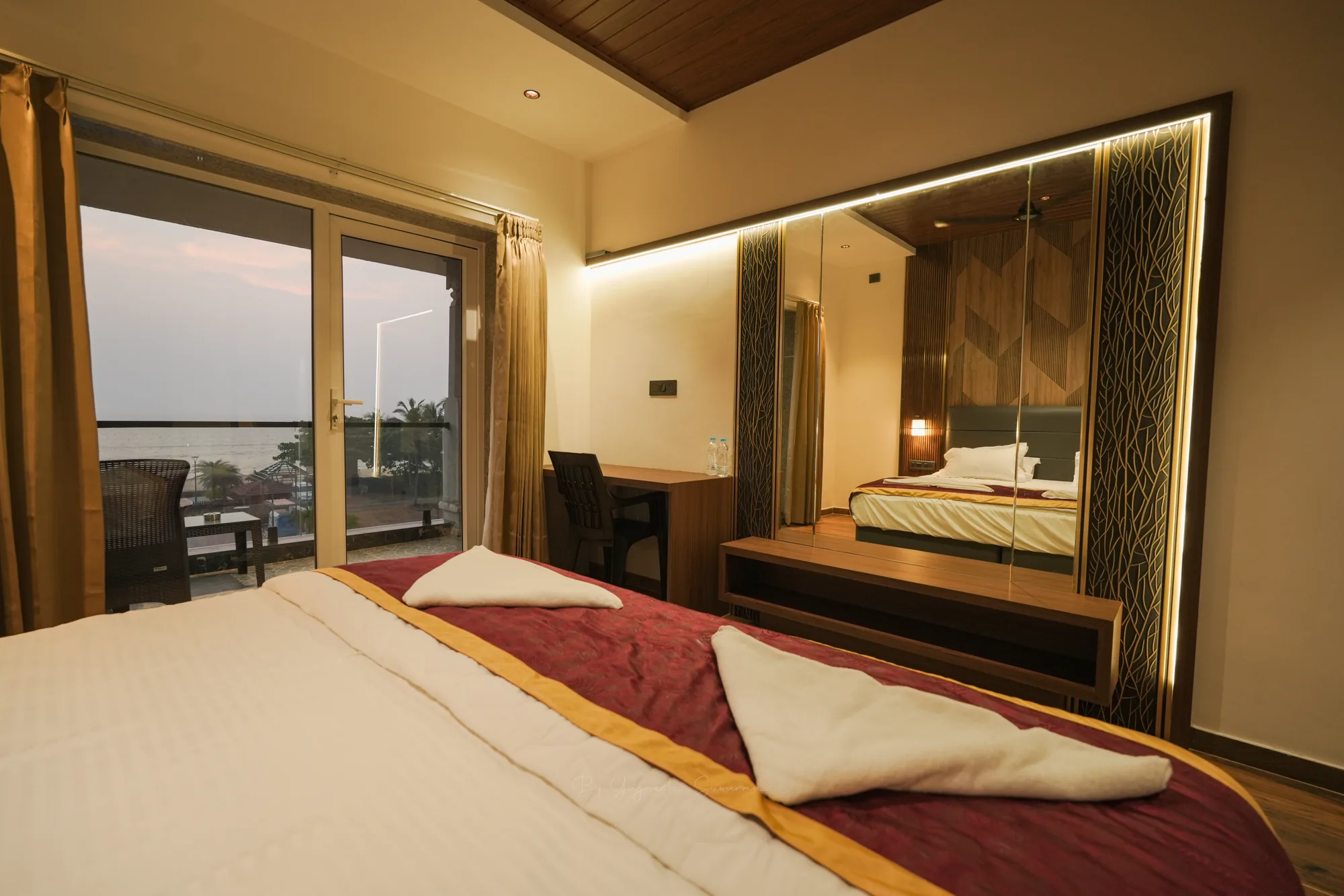 Casa Marina bedroom overlooking the coast